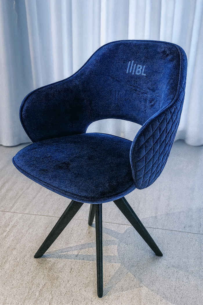 Prémium kék bársony karosszék – BL Design